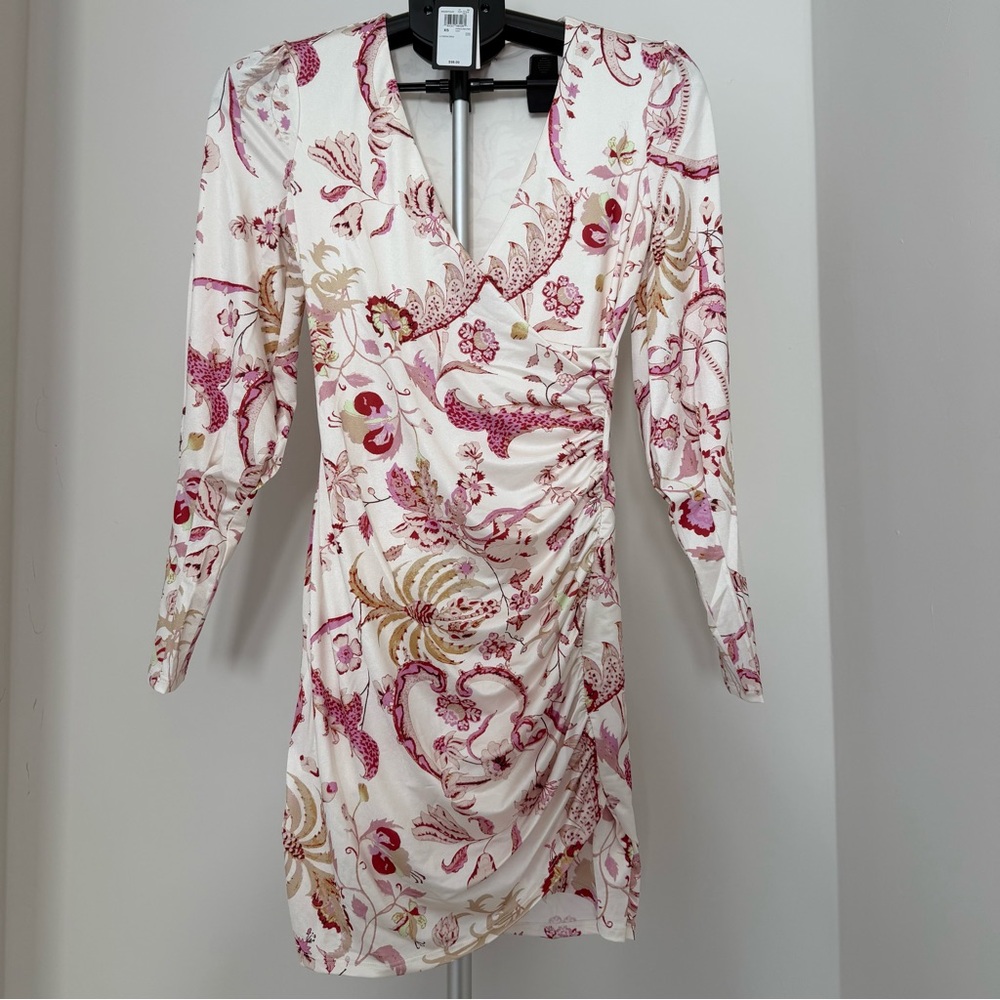 Guess Pink and Cream Floral Mini Dress